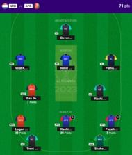 The fantasy team suggested for the previous Cricket World Cup 2023 match.